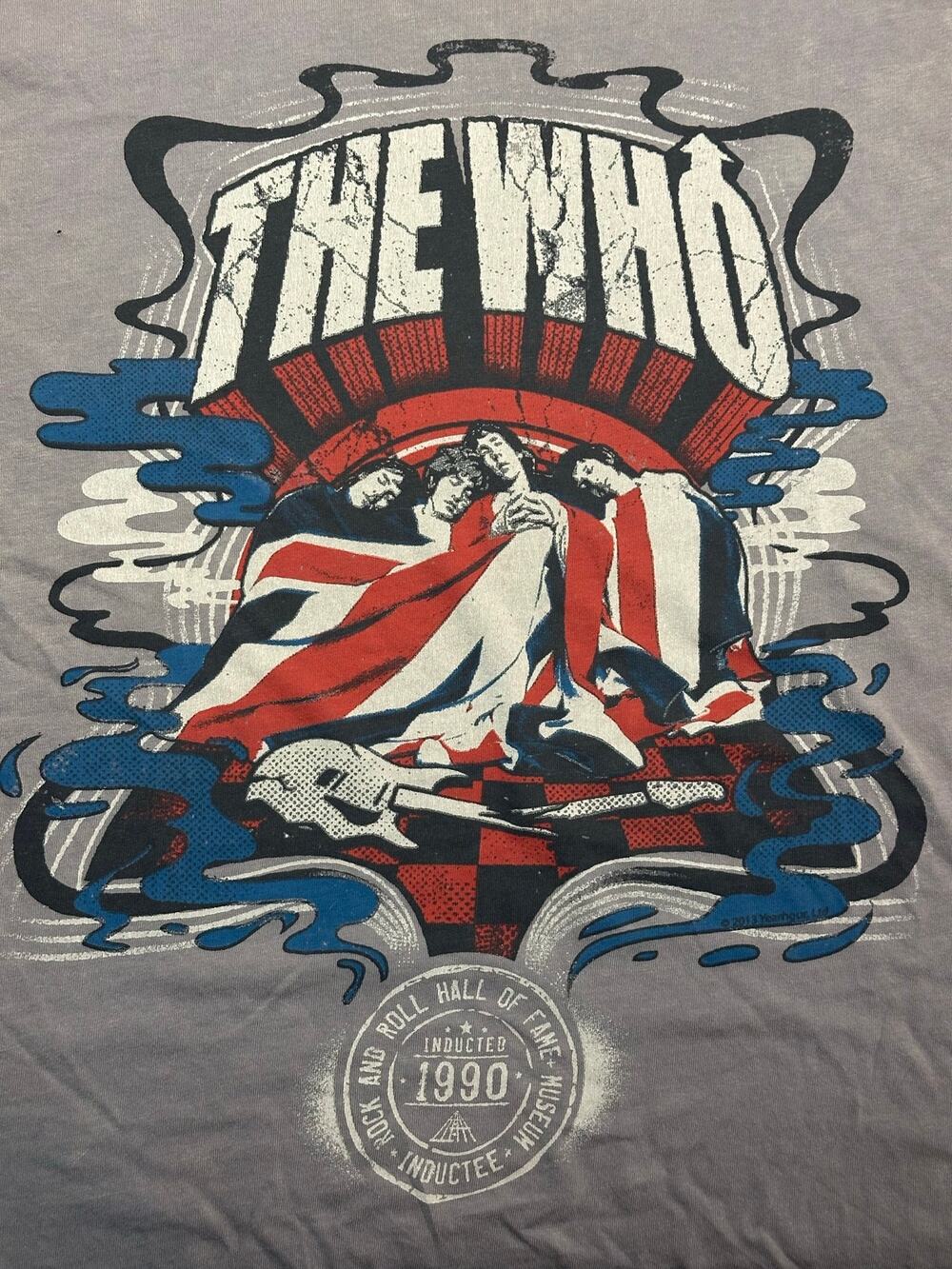 The Who Rock & Roll Hall of Fame 1990 Inductee T shirt Gray Mens Medium